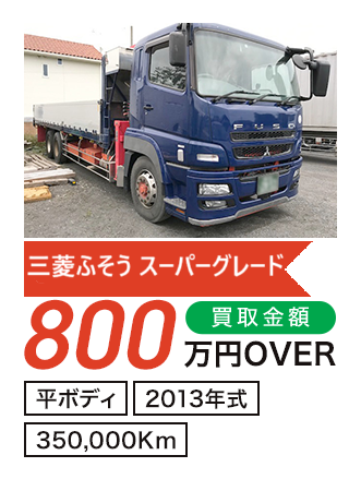 三菱ふそう スーパーグレード 平ボディ 800万円OVER 2013年式 350,000Km